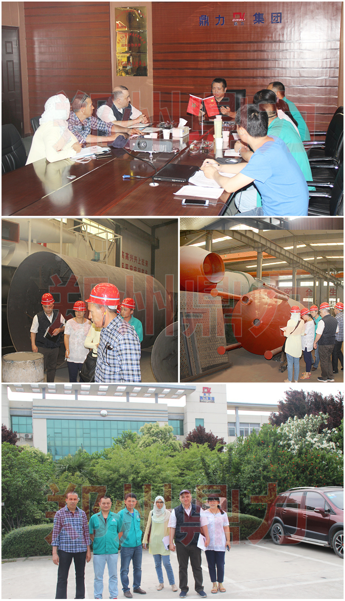 摩洛哥客戶應邀到我司驗貨木屑烘干制粒生產(chǎn)線